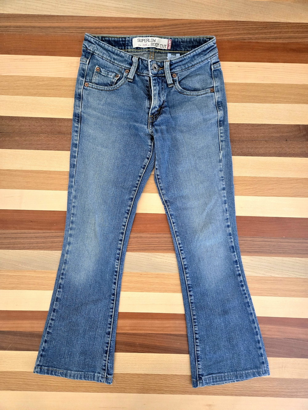 Levi's Girls Bootcut Jeans - Light Blue Denim Size 18 Girls (Youth) Low Rise